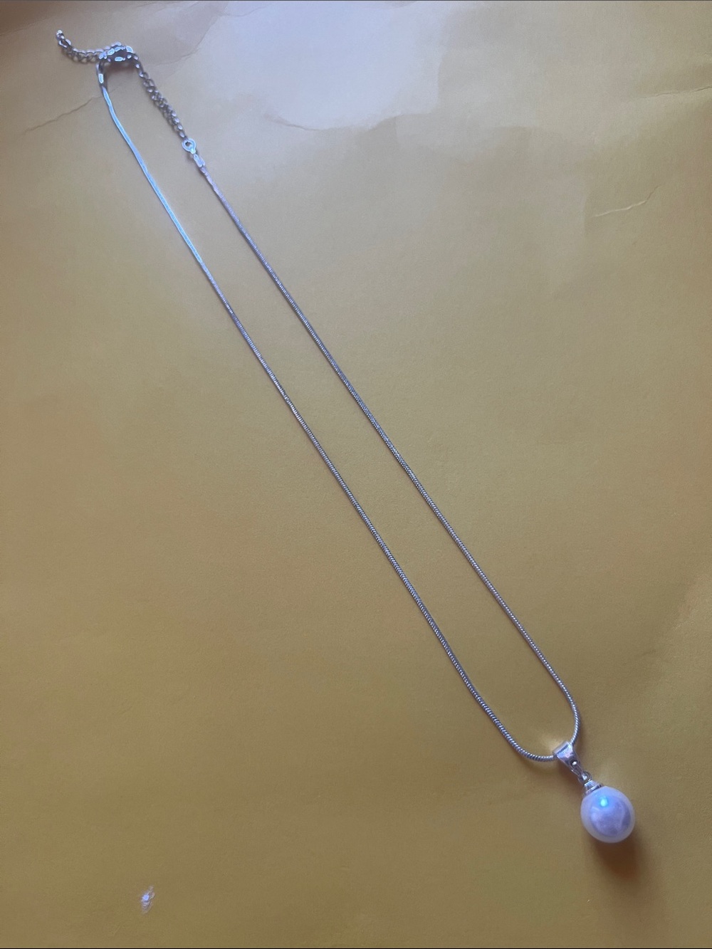 Silver Pearl Drop Necklace - Classic Women Jewelry